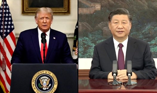 Tổng thống Mỹ Donald Trump và Chủ tịch Trung Quốc có các bài phát biểu tại Liên Hợp Quốc ngày 21.9. Ảnh: BBC