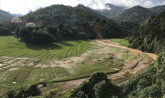 Ruộng bậc thang Chuôr bị lũ quét tàn phá. Ảnh: Thanh Chung
