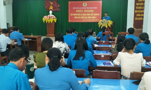 Các đại biểu tham gia lớp tập huấn điểm mới điều lệ Công đoàn Việt Nam và công tác kiểm tra. Ảnh: Lý Thanh