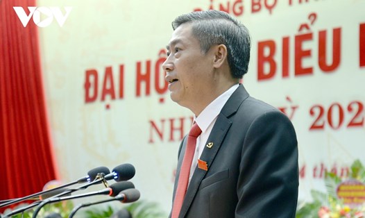 Ông Nguyễn Hữu Đông tái đắc cử Bí thư Tỉnh ủy Sơn La nhiệm kỳ 2020-2025. Ảnh VOV