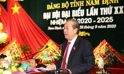 Phó Thủ tướng Thường trực Trương Hoà Bình phát biểu tại Đại hội. Ảnh: VGP/Lê Sơn
