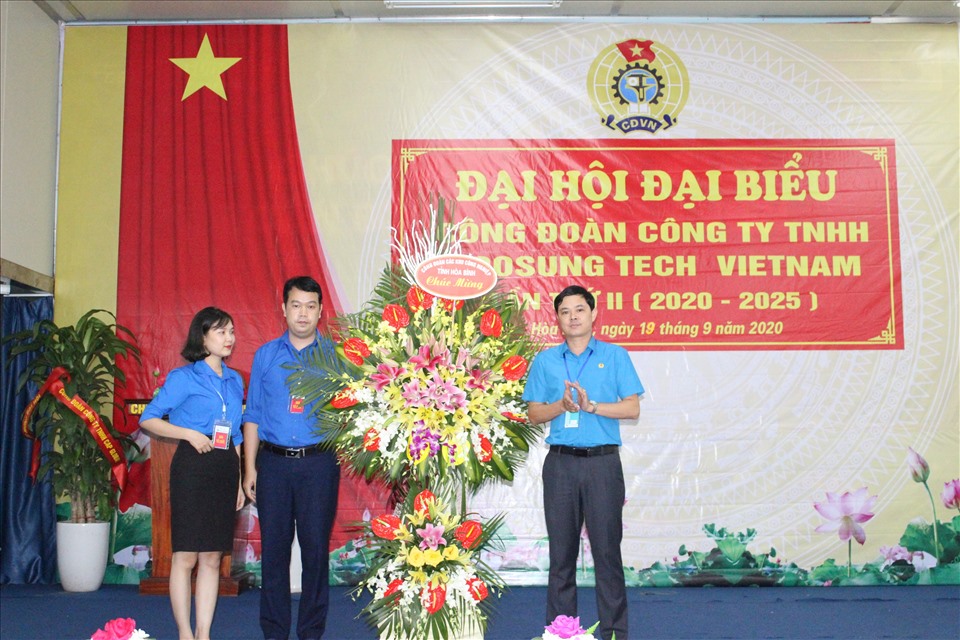 Đại hội Công đoàn Công ty TNHH Doosung Tech Việt Nam. Ảnh: Mạnh Cường.