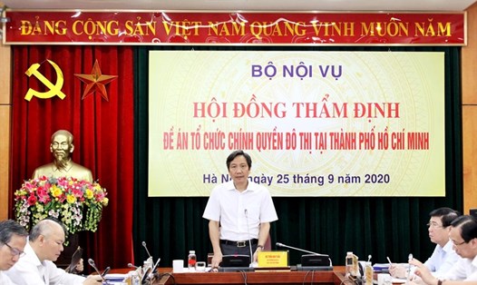 Hội nghị thẩm định Đề án tổ chức chính quyền đô thị tại Thành phố Hồ Chí Minh. Ảnh: Thanh Tuấn/Bộ Nội vụ