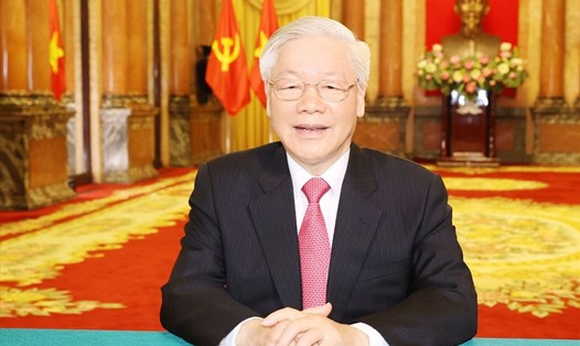 Tổng Bí thư, Chủ tịch Nước Nguyễn Phú Trọng gửi thông điệp tới Phiên thảo luận chung cấp cao Khóa 75 Đại hội đồng Liên Hợp Quốc ngày 25.9. Ảnh: BNG