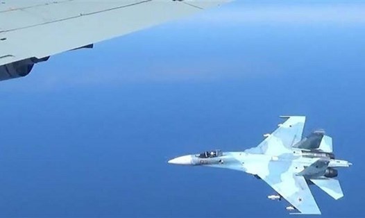 Chiến đấu cơ Nga Su-27 trên bầu trời vùng biển Baltic. Ảnh: AFP