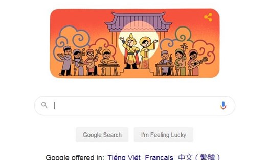 Google Doodle ngày 28.9 tôn vinh nghệ thuật cải lương. Ảnh chụp màn hình.