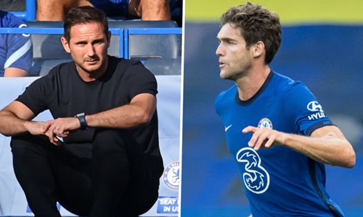 Lampard có thể để Marcos Alonso rời khỏi Chelsea ngay ở kỳ chuyển nhượng mùa hè năm nay. Ảnh: Getty.