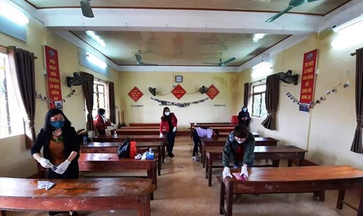 Các trường học trên địa bàn tỉnh Ninh Bình chuẩn bị cơ sở vật chất cho năm học mới. Ảnh: NT