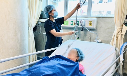 Sản phụ điều trị tại Bệnh viện Phụ sản Hà Nội. Ảnh: Bệnh viện cung cấp.