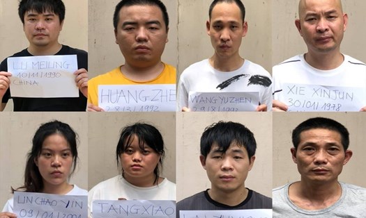 8 người Trung Quốc nhập cảnh trái phép tại TPHCM.   Ảnh: Công an cung cấp
