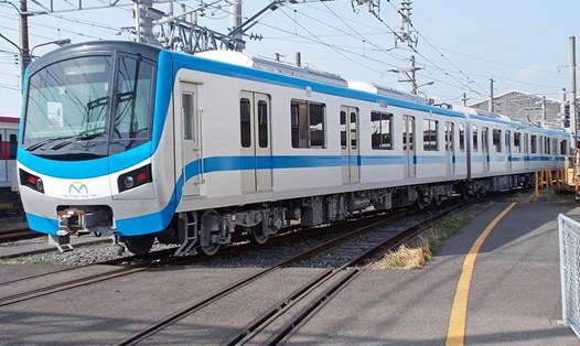 Đoàn tàu metro số 1 chạy thử ở Nhật Bản hồi cuối tháng 3.2020.  Ảnh: MAUR