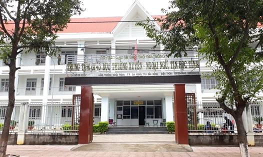 Trụ sở Trung tâm Giáo dục Thường xuyên - Ngoại ngữ - Tin học tỉnh Đắk Nông nơi ông M.N.S. thi chuyên viên chính. Ảnh T.X