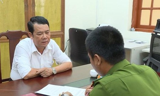 Nguyễn Văn Sướng tại cơ quan điều tra. Ảnh: Công an Bắc Ninh