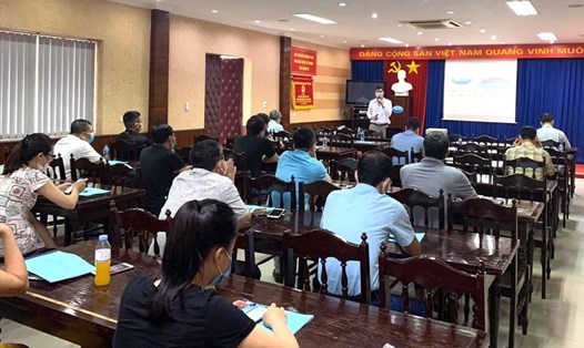 Quang cảnh lớp học an toàn vệ sinh lao động do Cty VOSCO tổ chức. Ảnh: Linh Chu