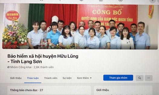 Trang “Bảo hiểm xã hội huyện Hữu Lũng - tỉnh Lạng Sơn” trên Facebook. 
Ảnh: Đức Minh