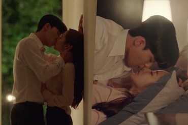 Cảnh hôn ngọt ngào của Park Seo Joon và Park Min Young trên màn ảnh vẫn gây "sốt" sau 2 năm (Ảnh: Cắt từ phim).