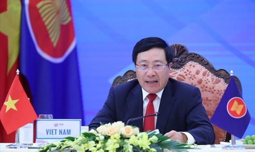Ủy viên Bộ Chính trị, Phó Thủ tướng Chính phủ, Bộ trưởng Bộ Ngoại giao Phạm Bình Minh. Ảnh: ASEAN2020Vietnam.