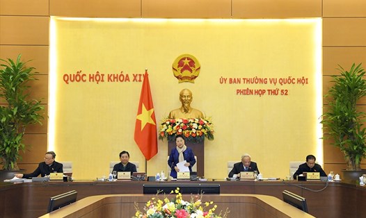 Chủ tịch Quốc hội Nguyễn Thị Kim Ngân phát biểu khai mạc Phiên họp thứ 52 của Ủy ban Thường vụ Quốc hội. Ảnh QH