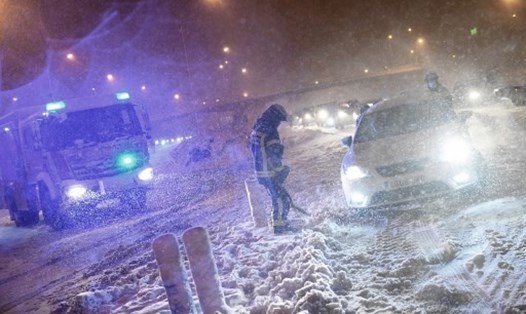 Tây Ban Nha vừa trải qua trận bão tuyết lớn nhất trong vòng 50 năm. Ảnh: AFP