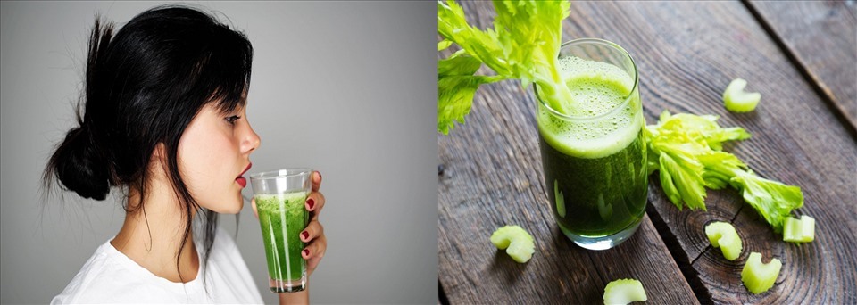 Nước ép cần tây hỗ trợ điều trị mụn và làm đẹp da hiệu quả. Đồ họa: Hồng Nhật