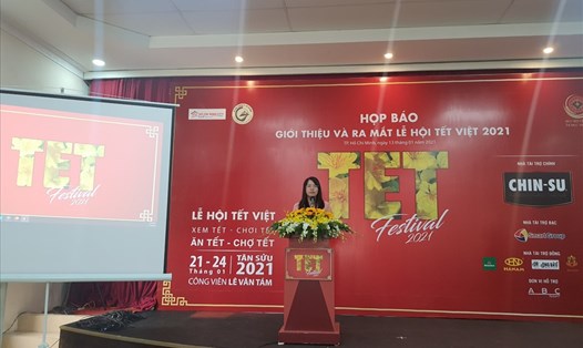 Ban tổ chức lễ hội Tết Việt 2021 họp báo ra mắt ngày hội. Ảnh: A.N