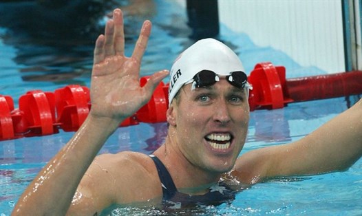 Vận động viên bơi lội Klete Keller sau khi hoàn thành bài thi tại Thế vận hội Olympic Bắc Kinh 2008. Ảnh: AFP