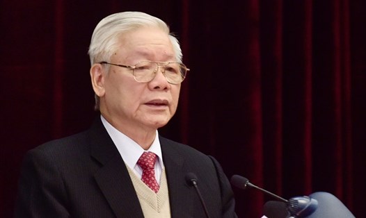 Tổng Bí thư, Chủ tịch Nước Nguyễn Phú Trọng phát biểu khai mạc Hội nghị lần thứ 15 Ban Chấp hành Trung ương Đảng khoá XII. Ảnh: Nhật Bắc