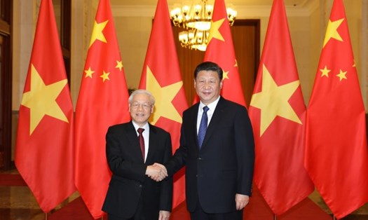 Tổng Bí thư Nguyễn Phú Trọng thăm chính thức Trung Quốc, hội đàm với Tổng Bí thư, Chủ tịch Trung Quốc Tập Cận Bình tại Bắc Kinh, ngày 12.1.2017. Ảnh: TTXVN