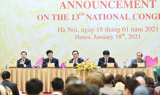 Cuộc họp thông báo cho đoàn ngoại giao và các tổ chức quốc tế tại Việt Nam về việc Đảng Cộng sản Việt Nam triệu tập Đại hội Đại biểu toàn quốc lần thứ XIII diễn ra chiều 18.1. Ảnh: Nhật Hạ.