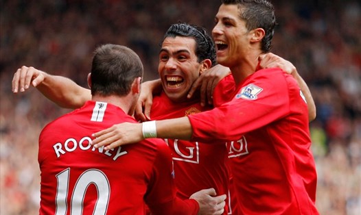Wayne Rooney, Carlos Tevez, Cristiano Ronaldo là "mũi đinh ba" xuất sắc nhất giải Ngoại hạng Anh. Ảnh: Premier League