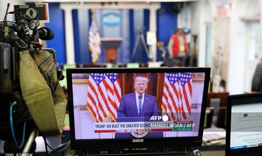 Tổng thống Mỹ Donald Trump trong video phát biểu chia tay công bố hôm 19.1. Ảnh: AFP