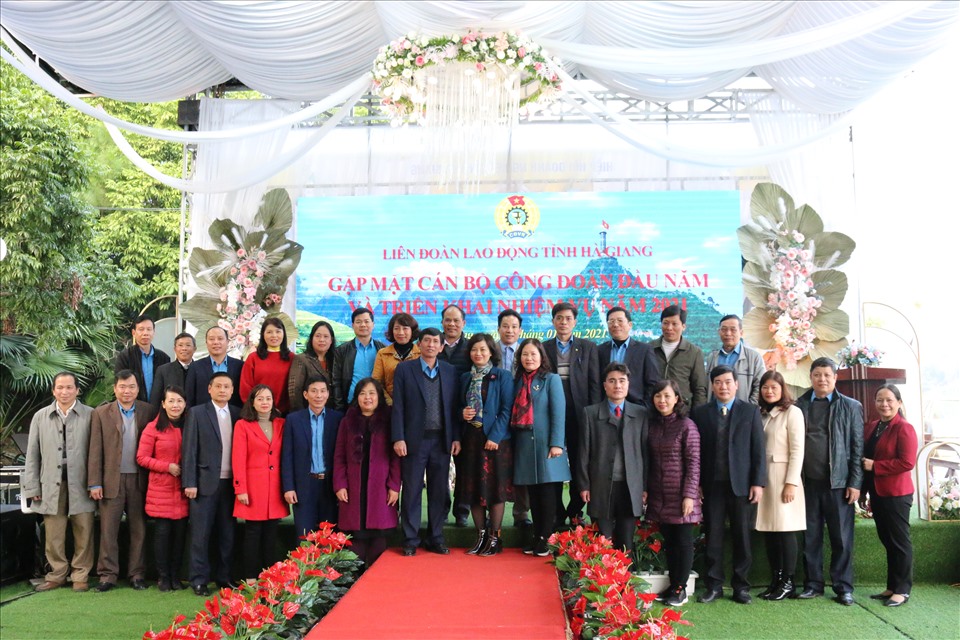 LĐLĐ tỉnh Hà Giang gặp mặt cán bộ công đoàn đầu năm. Ảnh: Đức Trí