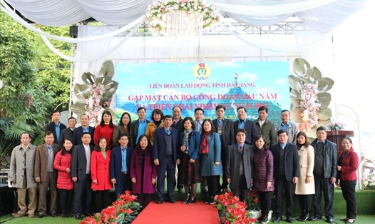LĐLĐ tỉnh Hà Giang gặp mặt cán bộ công đoàn đầu năm. Ảnh: Đức Trí