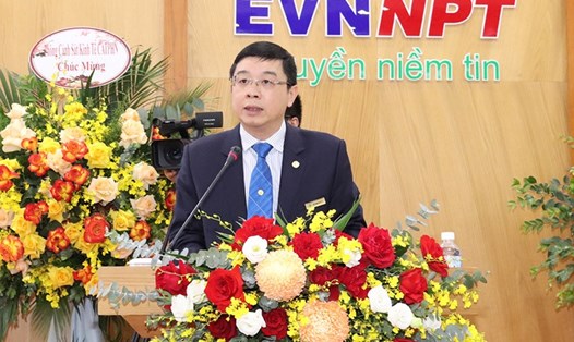 Ông Phạm Lê Phú - Tổng Giám đốc EVNNPT báo cáo tại Hội nghị. Nguồn: EVNNPT