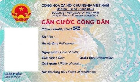 Mẫu thẻ căn cước công dân gắn chip chính thức