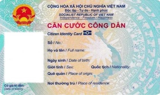 Mẫu thẻ căn cước công dân gắn chip điện tử chính thức. Ảnh: BCA.