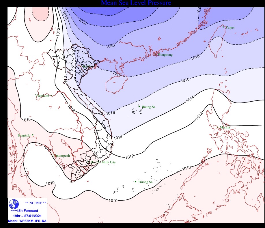 Các tỉnh, thành phố ven biển từ Quảng Ninh đến Cà Mau cần khẩn trương ứng phó với gió mạnh, sóng lớn trên biển. Nguồn: NCHMF