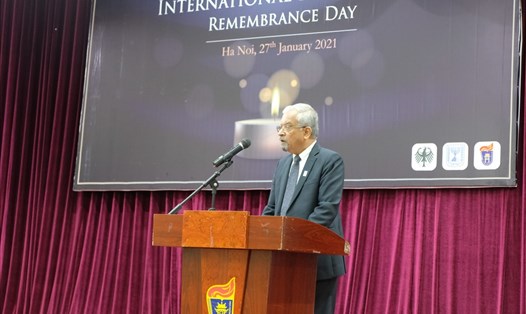 Điều phối viên thường trú Liên Hợp Quốc tại Việt Nam Kamal Malhotra phát biểu tại sự kiện. Ảnh: Đại sứ quán Israel tại Việt Nam.