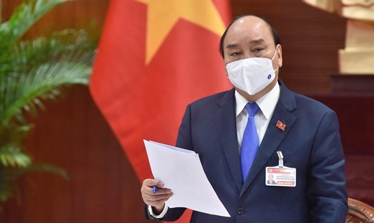 Thủ tướng Chính phủ Nguyễn Xuân Phúc phát biểu tại cuộc họp. Ảnh Hải Nguyễn