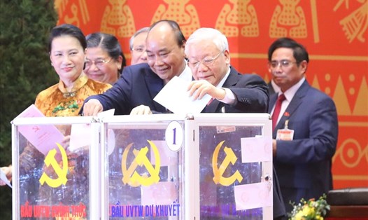 Các đại biểu dự Đại hội XIII của Đảng bầu Ban Chấp hành Trung ương khoá XIII. Ảnh Hải Nguyễn