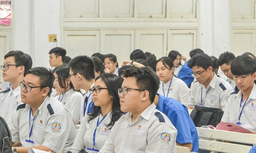 Học sinh Trường THPT Bùi Thị Xuân (Quận 1, TPHCM). Ảnh: Đoàn trường THPT Bùi Thị Xuân