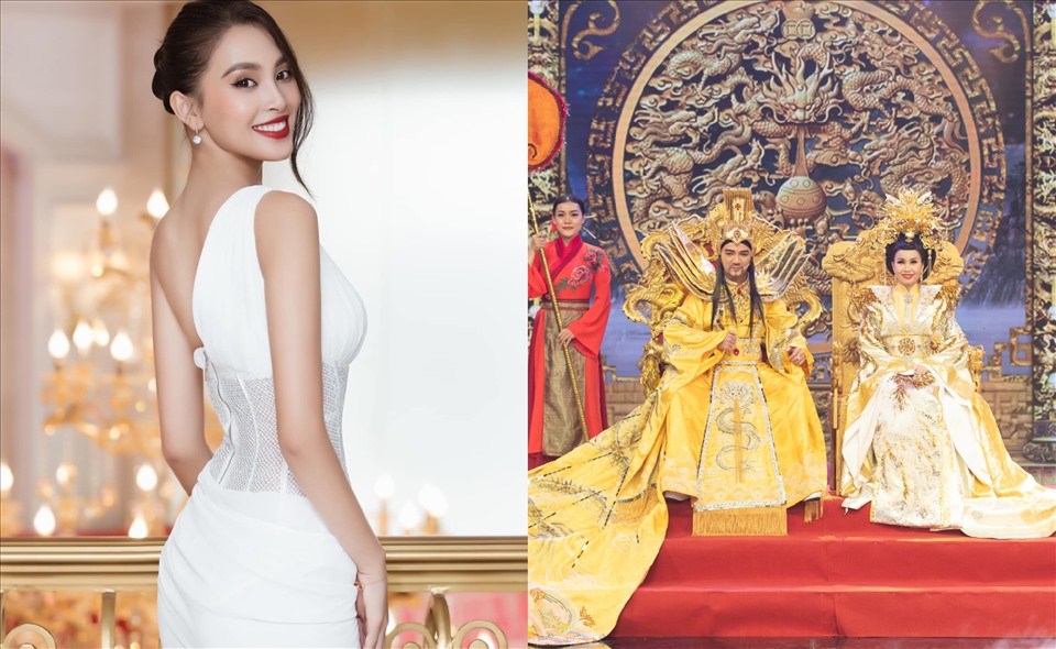 Hoa hậu Việt Nam Tiểu Vy diễn xuất cùng các nghệ sĩ gạo cội. Ảnh: SV.