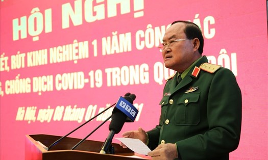Thượng tướng Trần Đơn - Thứ trưởng Bộ Quốc phòng chủ trì hội nghị. Ảnh: Kim Anh