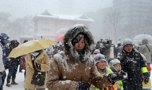 Nhật Bản đang trải qua đợt giá rét với tuyết rơi dày ở hầu khắp các khu vực. Trong ảnh là những người tham dự lễ hội tuyết hàng năm ở Sapporo, trên đảo Hokkaido năm 2013. Ảnh: AFP.