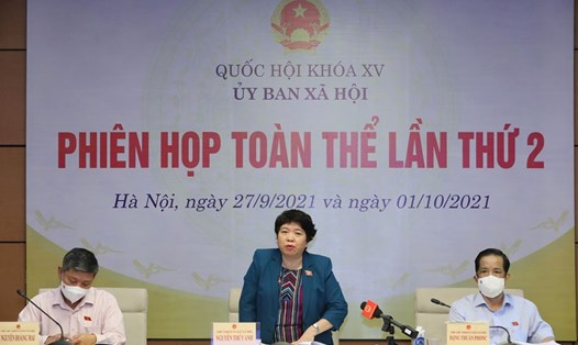 Chủ nhiệm Ủy ban Xã hội Nguyễn Thúy Anh phát biểu. Ảnh: Hồ Long