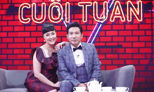 Cặp đôi Quang Thắng - Vân Dung không ngại "tố" nhau trong "Cuộc hen cuối tuần". Ảnh: VTV