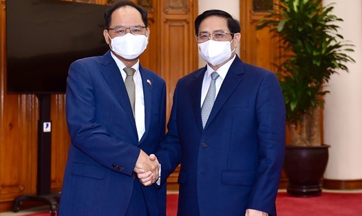 Thủ tướng Phạm Minh Chính tiếp Đại sứ Hàn Quốc tại Việt Nam Park Noh Wan. Ảnh: VGP