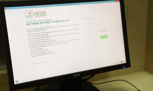 Hệ thống thi trực tuyến đánh giá năng lực của Đại học Quốc gia Hà Nội. Ảnh: VNU