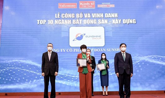 Sunshine Group được vinh danh trong TOP 10 Thương hiệu mạnh Việt Nam ngành Bất động sản - Xây dựng. Ảnh: SS