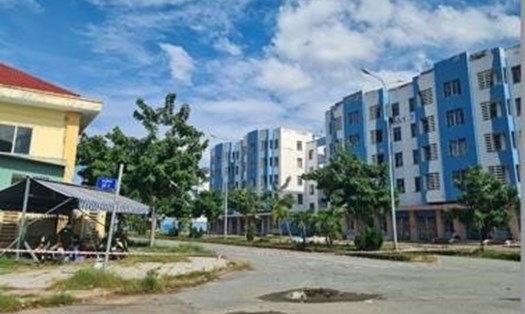 Các block nhà tái định cư được sử dụng làm Bệnh viện dã chiến số 4. Ảnh: Sở Y tế TPHCM.